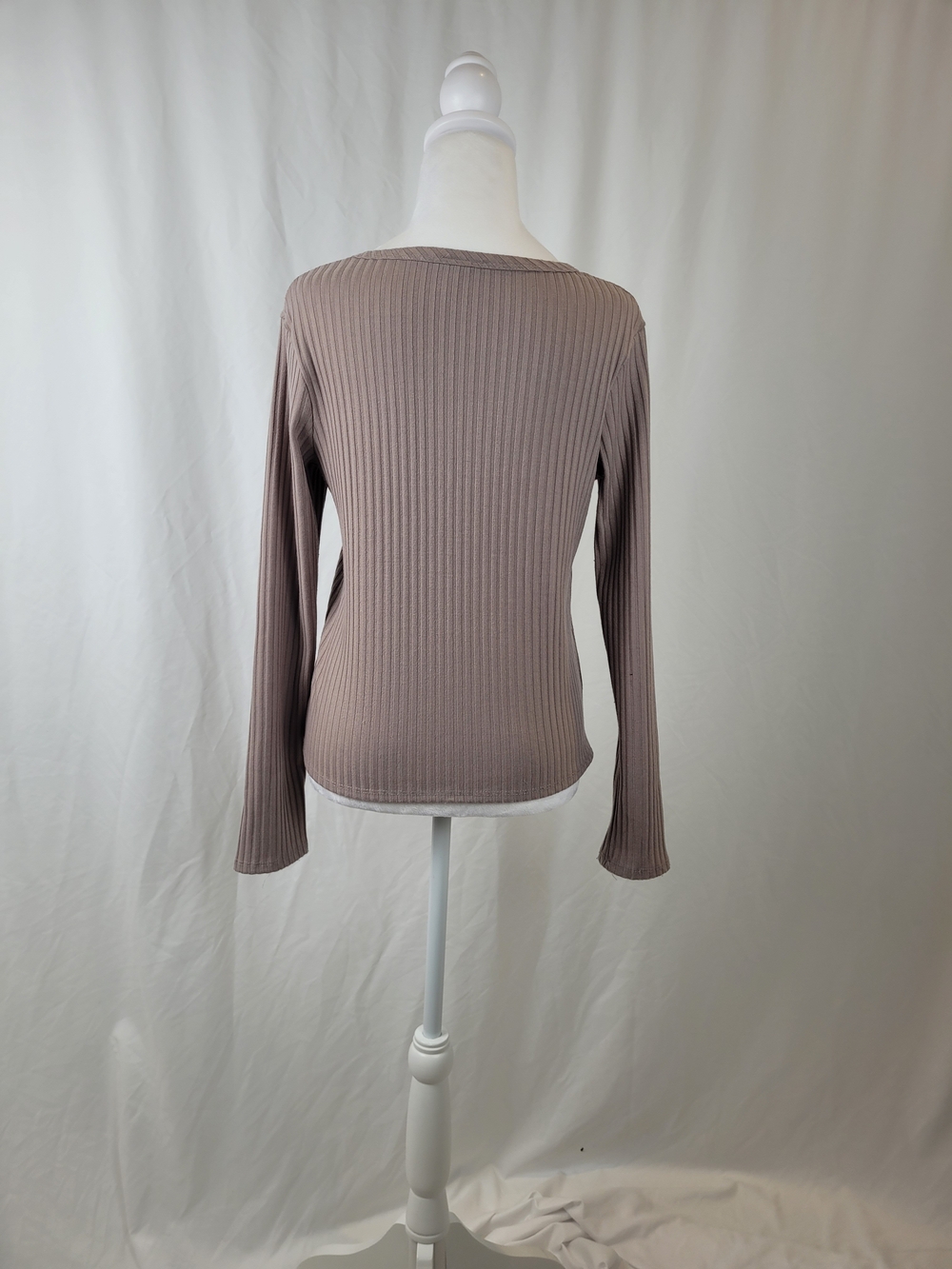 Olivia Rae Mauve Ribbed Long-Sleeve Tee - Picture 2 of 7